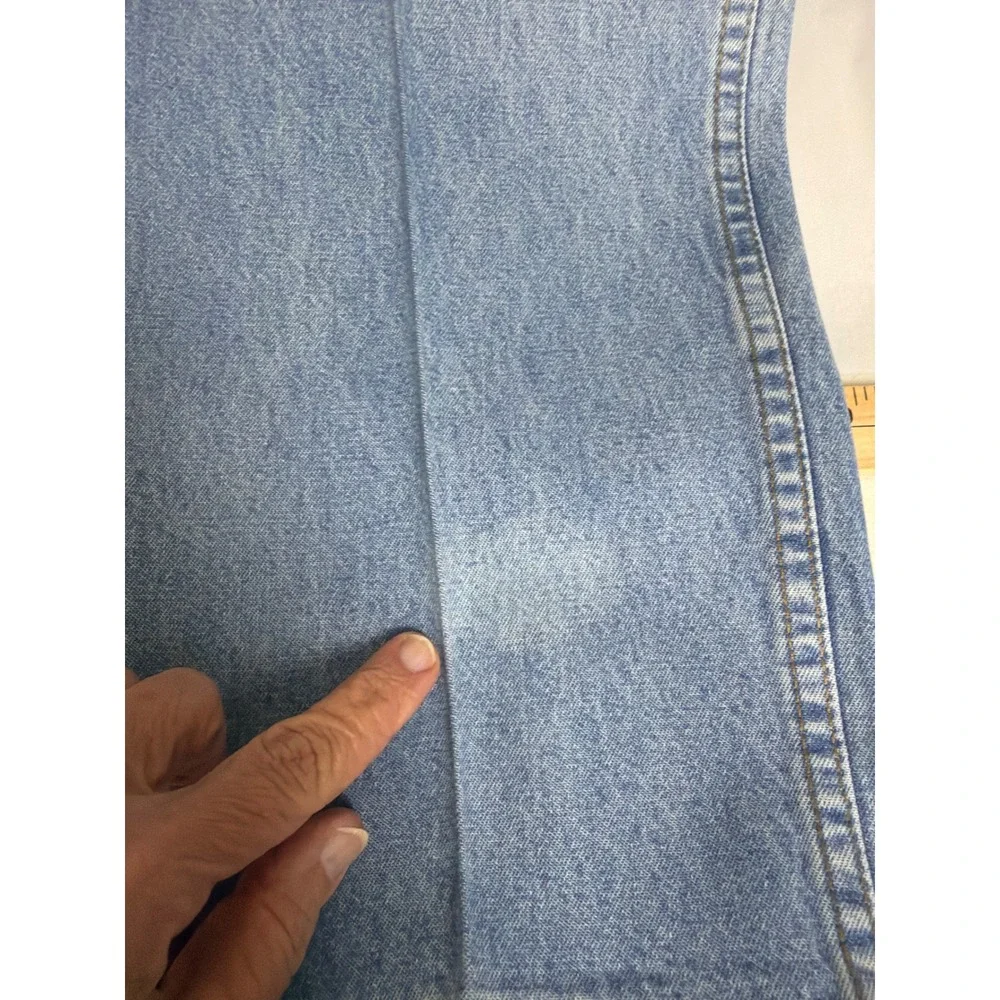Wrangler Rugged Wear Jeans Mens 36x32 Blue Pleated Carpenter Light Wash USA